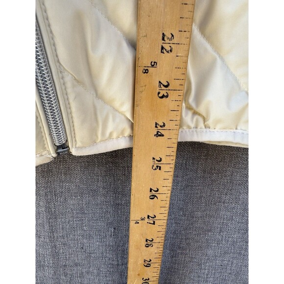 Michael Kors Womens Small Cream Down Fill Packable Winter Hooded Puffer Jacket - Picture 6 of 10